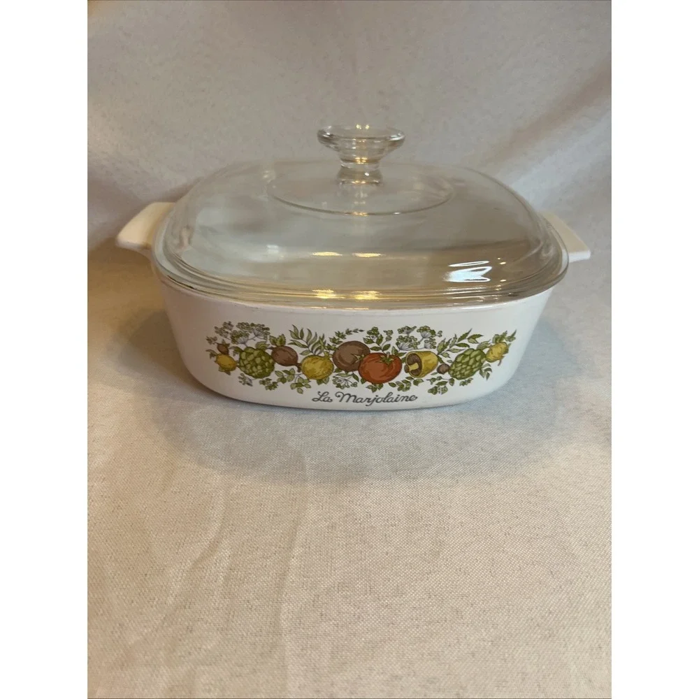 Vintage Corning Ware Spice Of Life La Marjolaine A-2-B 2 Qt Casserole Dish & Lid